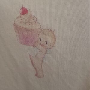 Brandy Melville White Tank Top with Pink Graphic